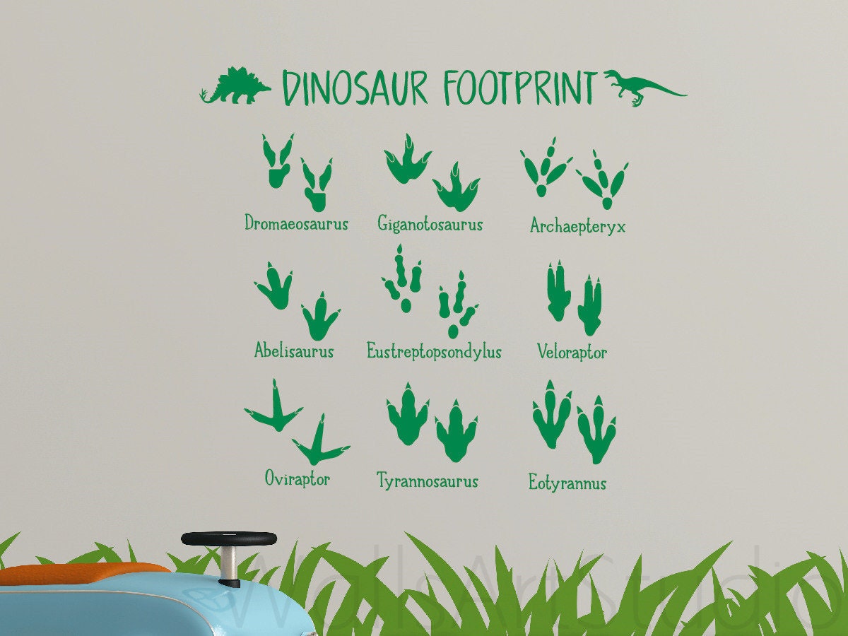 Dinosaur Footprint Wall Decals Dino Footprin Vinyl Decal Etsy