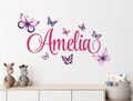 Personalized Girls Name With Butterfly Stickers for Girls Bedroom Wall, Butterfly Wall Decals - Custom Name Wall Decal, Baby Girl Wall Decor