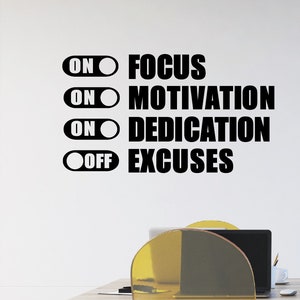 Focus Office Wall Decor, Office Wall Art, Motivational Office Wall Decal, Make It Happen Office Wall Art