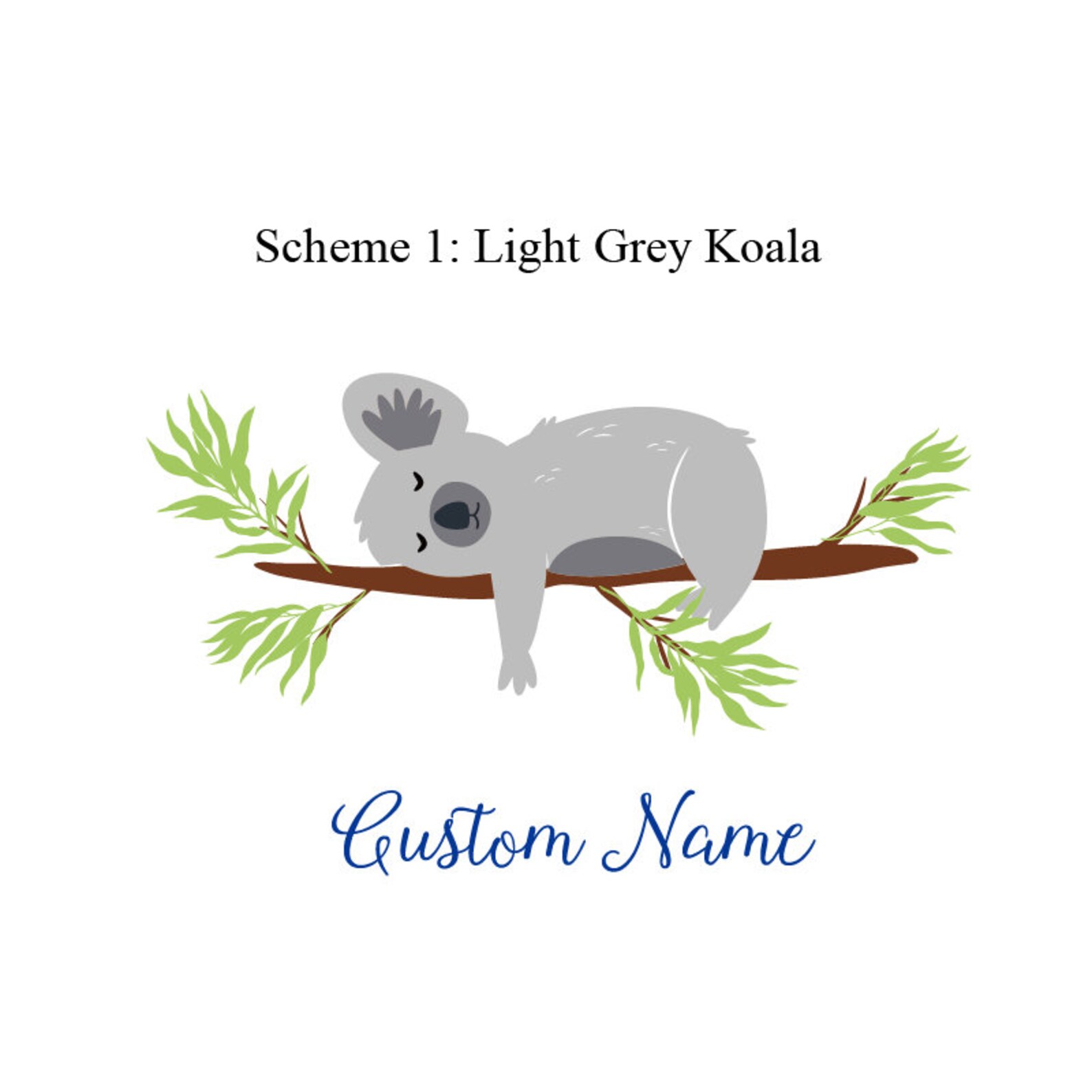 Personalized Name With Sleeping Koala Decal Home Decor for Etsy
