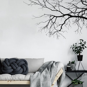 Tree Top Branches Wall Decal Vinyl Sticker Black Tree Wall Decal Black Tree Wall Decals Tree Silhouette Wall Stickers Living Room Wall Decor