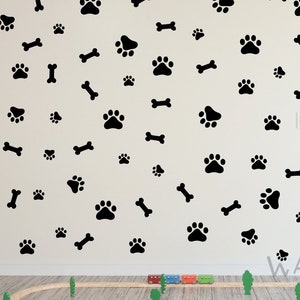 84 Pieces Dog Paw Sticker Dog Room Decor for Walls Dog Pup Removable Vinyl Wall Sticker Decoration Animal Footprint for Kid Pets Room Decor image 3