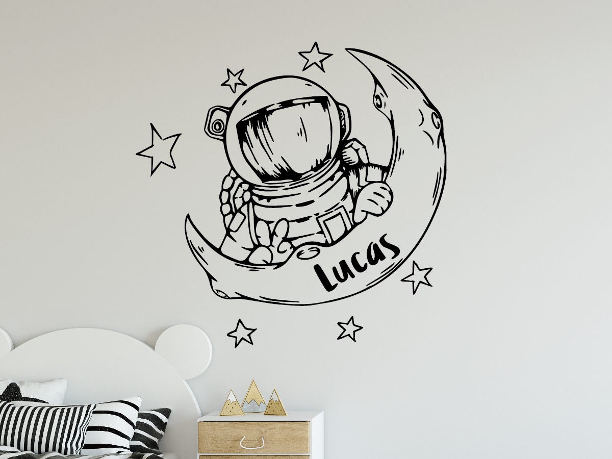 Space Personalized Name Wall Vinyl Decals Boys Room Wall Decor,children ...
