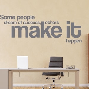 Office Wall Decor, Office Wall Art, Motivational Office Wall Decal, Make It Happen Office Wall Art image 2