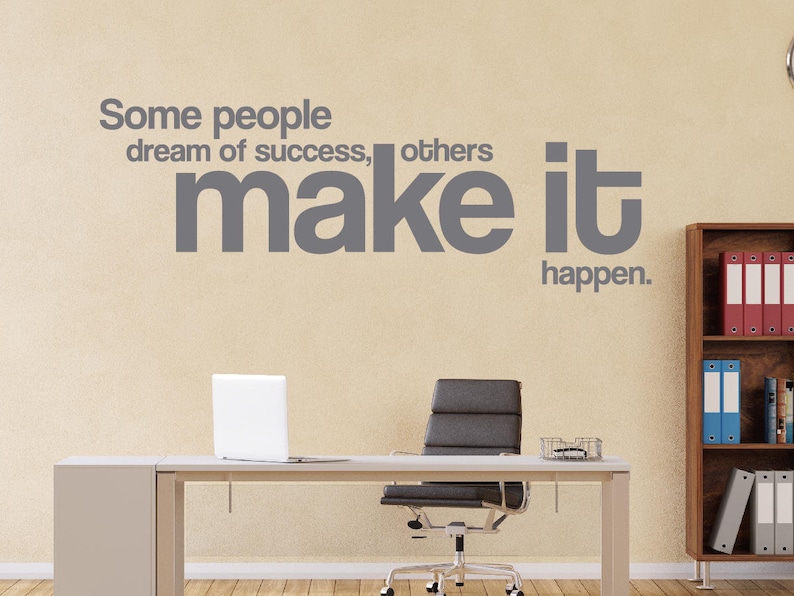 Office Wall Decor, Office Wall Art, Motivational Office Wall Decal, Make It Happen Office Wall Art image 2