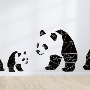 Calcomanía de pared de panda, calcomanía de panda, decoración de la habitación de los niños, decoración de la habitación de las niñas, calcomanía de la pared del panda animal