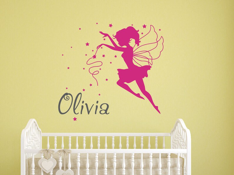 Fairy Wall DecalName Wall Decal With Fairy Girl's Room Etsy