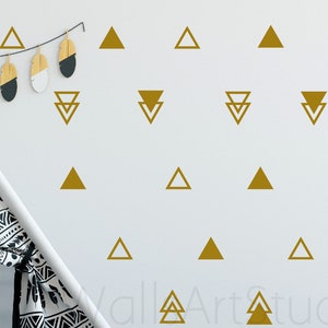 52 pcs Set Triangles Pattern Wall Decals, Girls Bedroom Wall Decor,  Boy&#39;s Bedroom Wall Decals, Triangles Design Wall Sticker For Kids Room