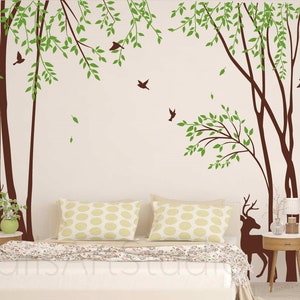 Forest Tree Wall Decal,  Leafy Weeping Willow  Tree Decal , Girl's Room Tree Wall Decal, Nursery Tree Wall Decal For Bedroom  Decor