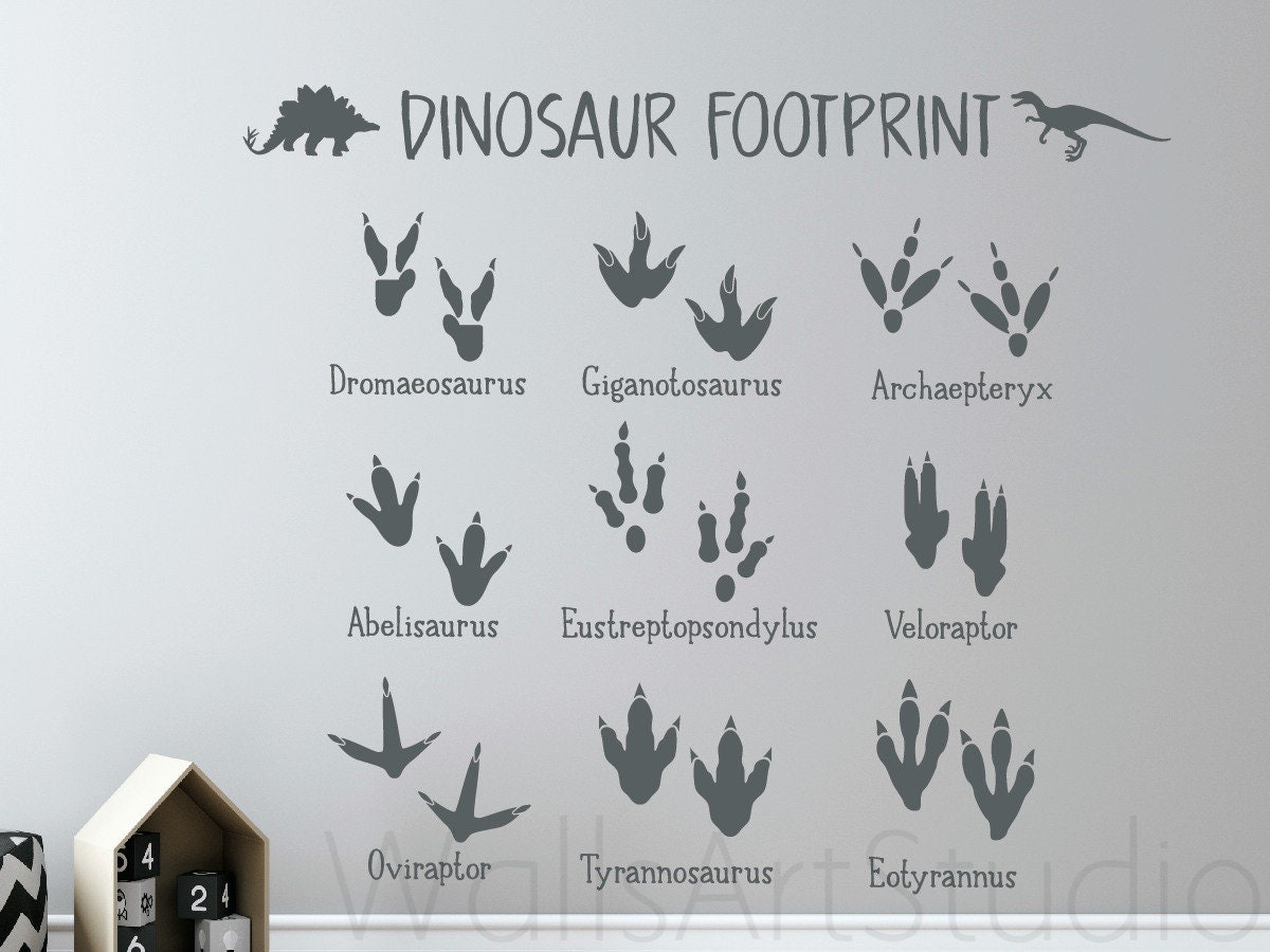 Dinosaur Footprint Wall Decals, Dino Footprin Vinyl Decal , Dinosaur Wall  Decal ,nursery Kid's Dinosaur Wall Stickers - Etsy, image size:1200x900