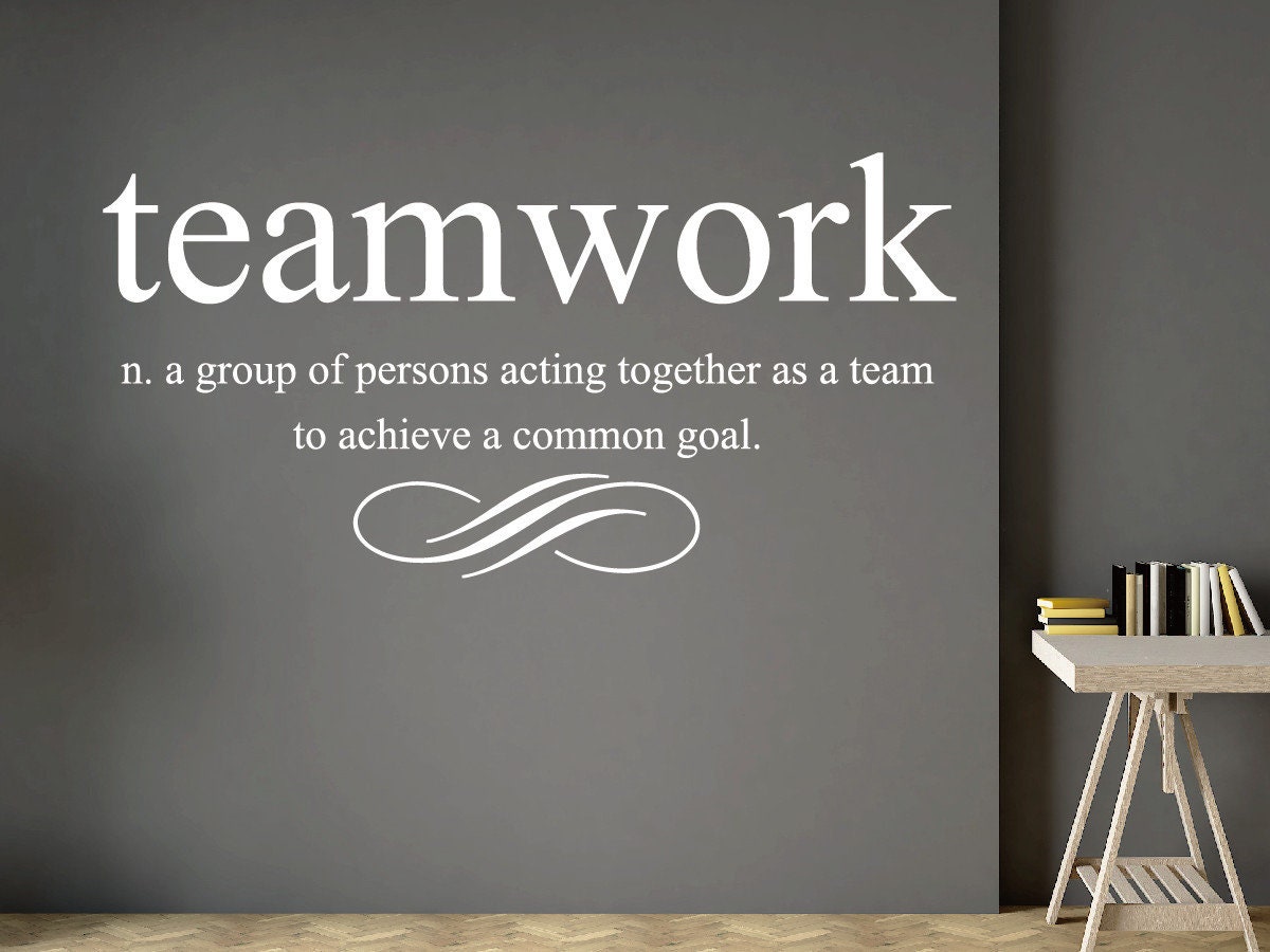 Teamwork Office Wall Decor Office Wall Art Motivational Etsy