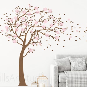 Blossom Tree Wall Decal , Large Tree Wall Decal, Girls Room  Decal, Nursery Tree Wall Decal For Bedroom Wall Decor, Crib Wall Decoration