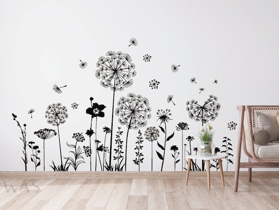 Black Floral Wall Decals