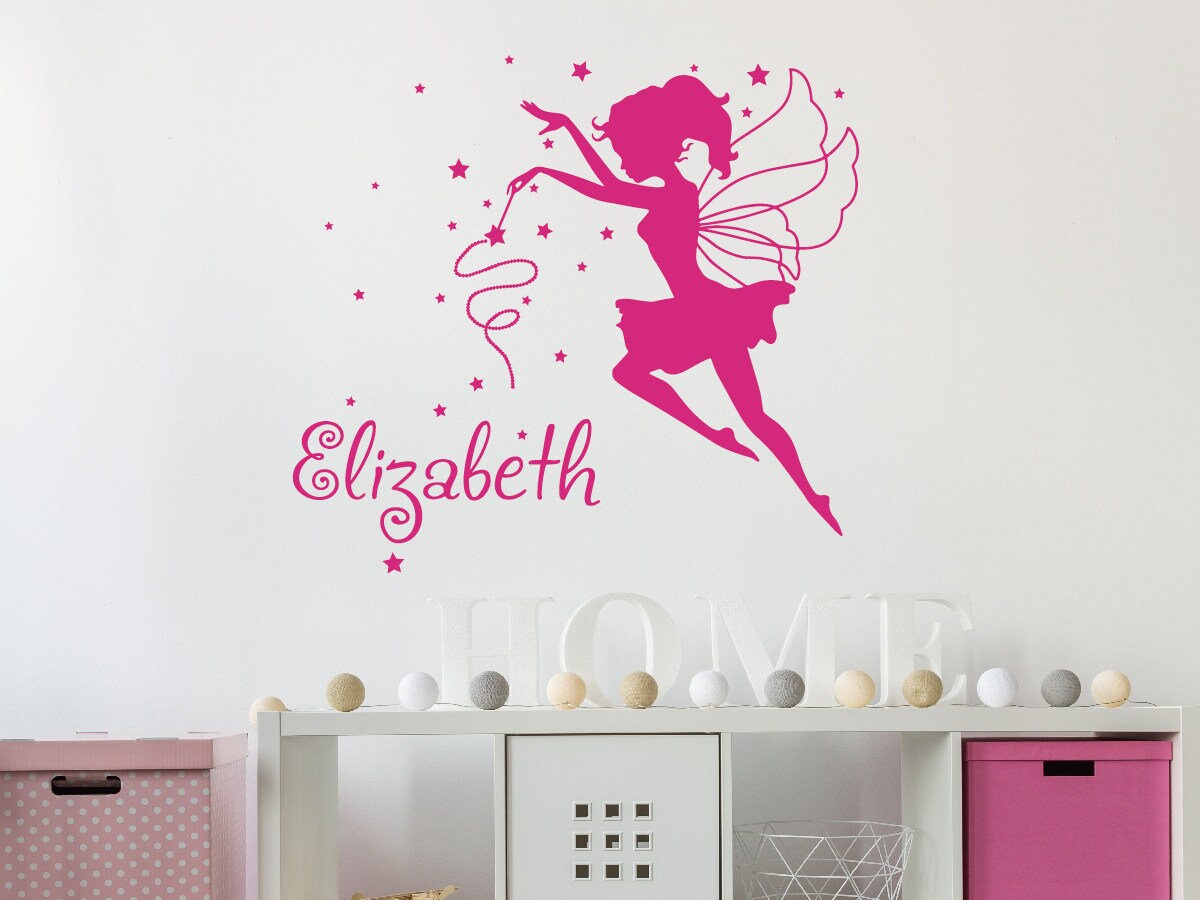 Fairy Wall Decal,name Wall Decal With Fairy, Girl's Room Wall Decor ...