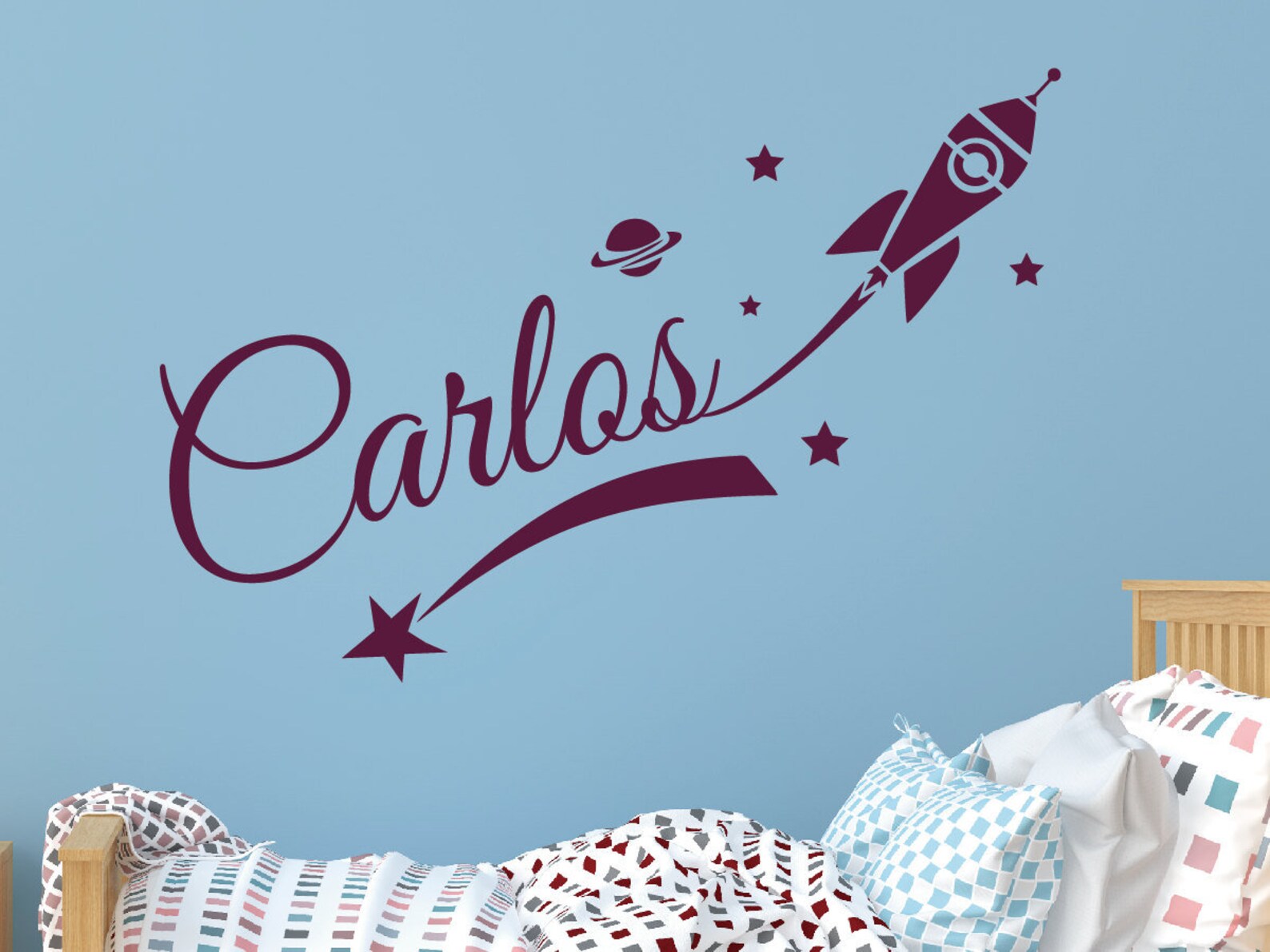 Rocket Personalized Name Wall Vinyl Decals Boys Room Wall - Etsy