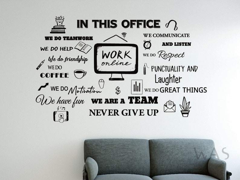 In This Office Inspirational Wall Decals Office Wall Decor Etsy