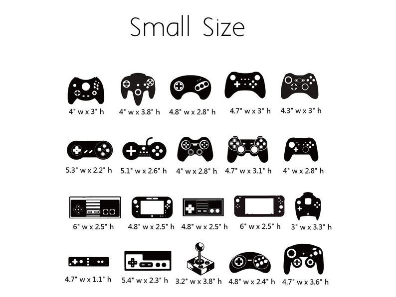 50pcs Game Controller Wall Decals- Kids Room Game Art Wall Decals, Game ...