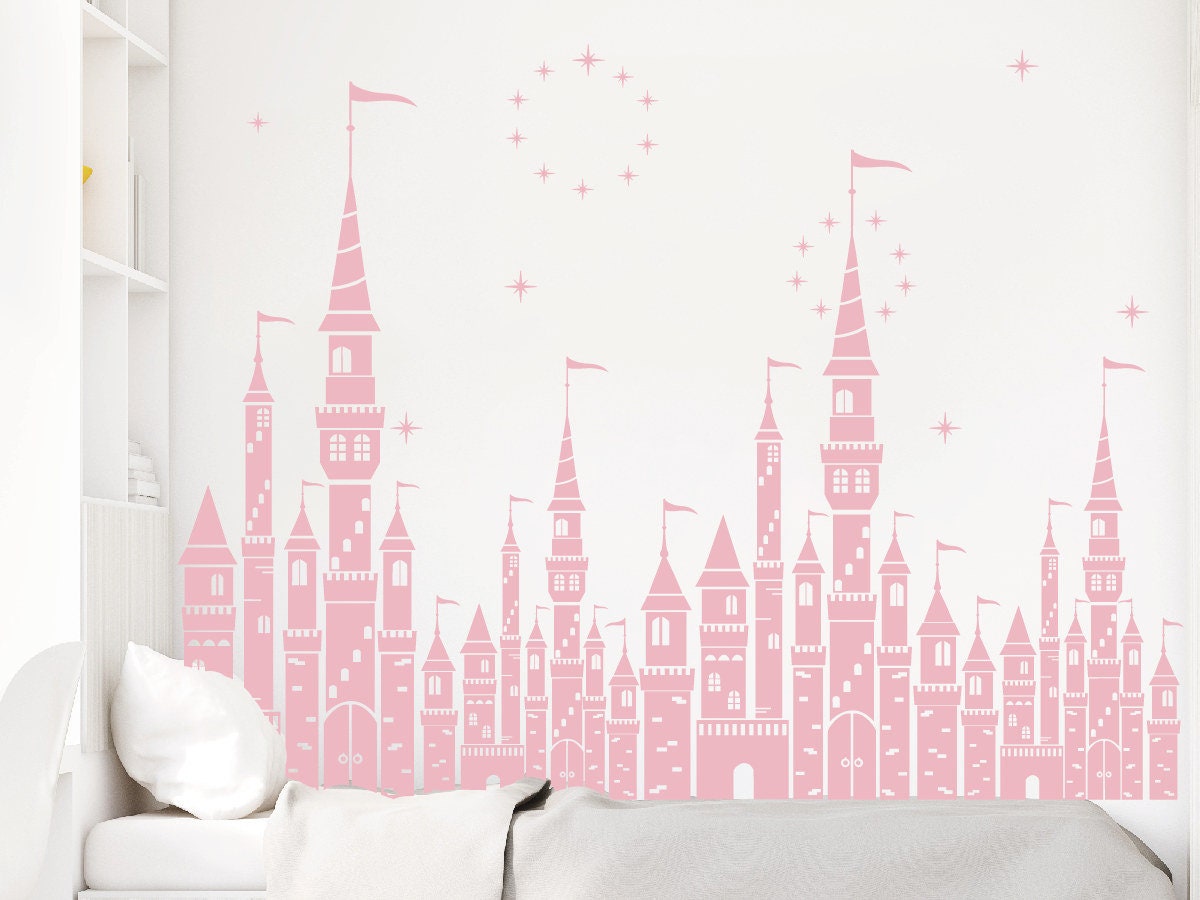 Castle Wall Decal, Princess Castle Wall Decor, Girls Room Wall Decor ...