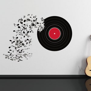 Record Musical Decor Recording Music Studio Wall Vinyl Decal Art Sticker Home Modern Stylish Interior Decor for Any Room Murals Design Decal