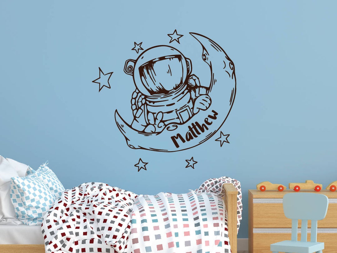 Space Personalized Name Wall Vinyl Decals Boys Room Wall Decor,children ...