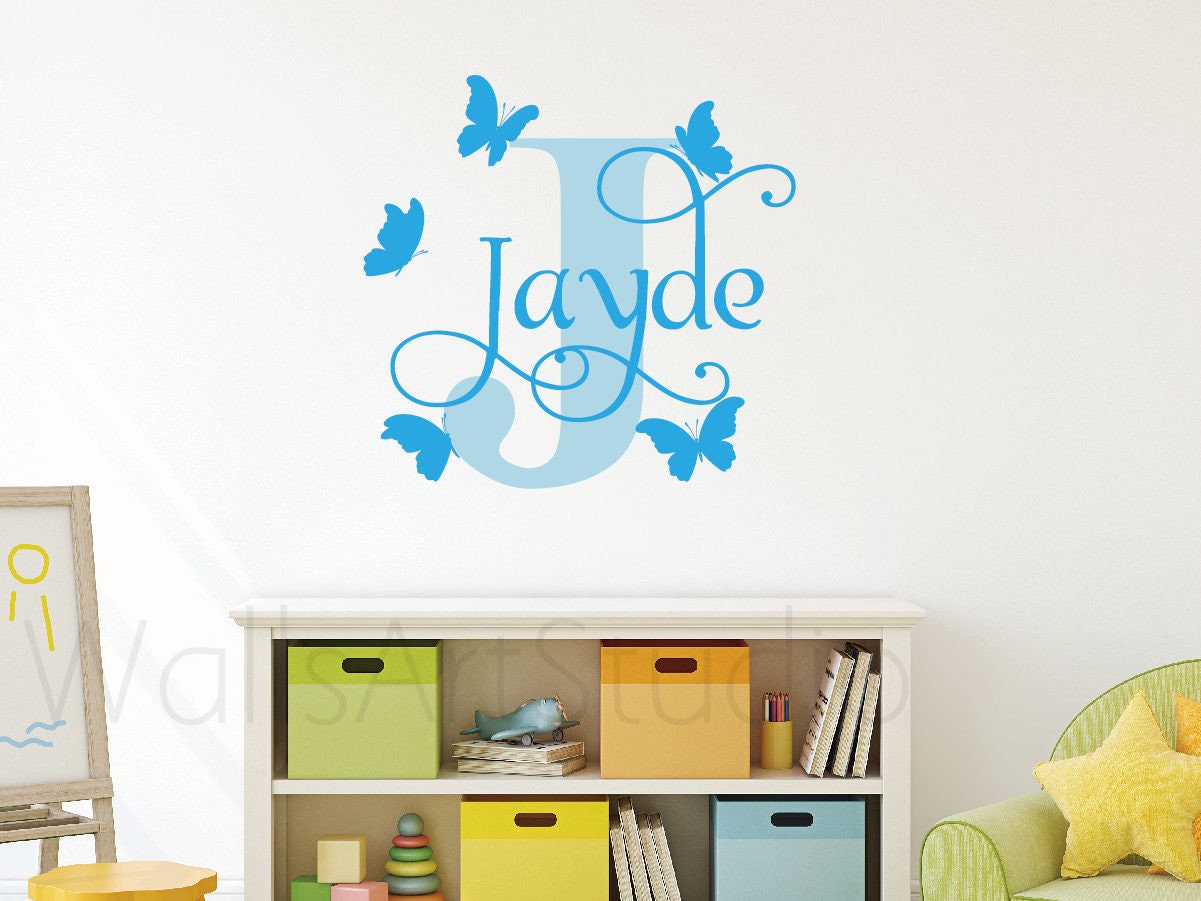 Butterfly With Name Wall Decal Personalized Name Wall - Etsy