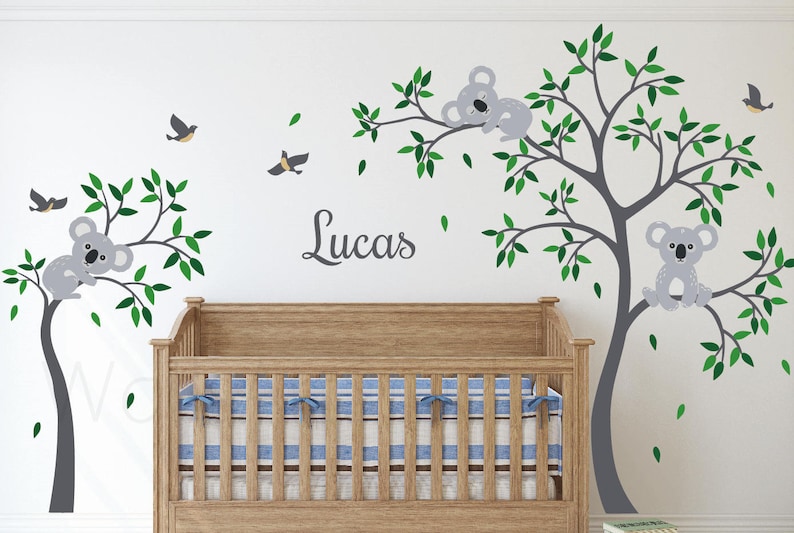 Nursery Koala Branche Sticker , Cute Koala laying on the tree Vinyl Sticker ,Home Decor for Child's Bedroom, Nursery Wall Stickers zdjęcie 4