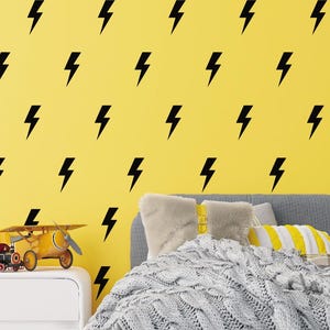 52pcs Black Lightning Bolt Decals for Wall or Cars,Lightning Bolt Stickers, Superhero Lightning Bolt Thunder Stickers for Teens Boys Nursery