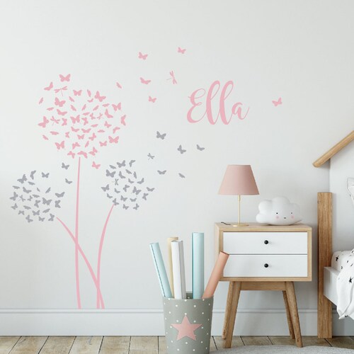 Dandelion Butterflies Wall Decal Dandelion Butterflies Ball Etsy
