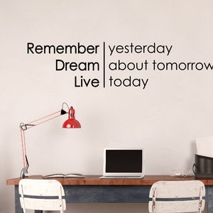 Inspirierende Zitate Gestern, Heute, Morgen Zitate Wandaufkleber, Schlafzimmer Zitate Wandaufkleber, Inspirierende Zitate Wanddekor