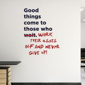 Good Things Come To Those Quotes Wall Decals, Office Inspiration Quotes Sticker, Motivation Words, Office Wall Decals, Office Wall Stickers
