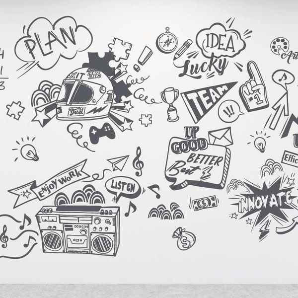 Graffiti Vinyl Wall Stickers Etsy