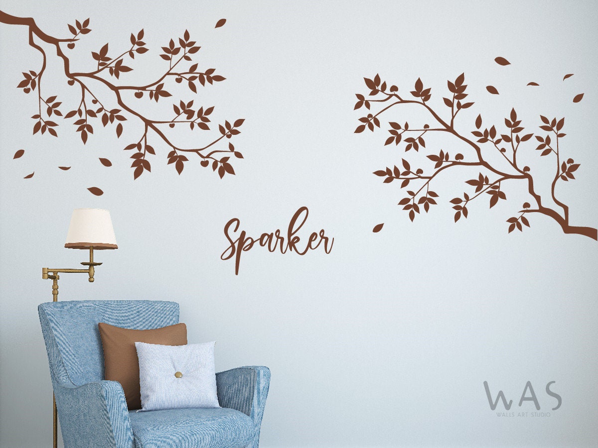 Tree Top Branches Wall Decal Vinyl Sticker Black Tree Wall Decal Tree ...