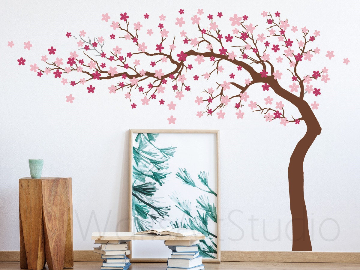 Cherry Blossoms Tree Decal Tree With Flowers Wall Decal | Etsy