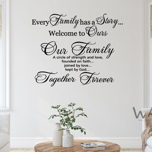 Family Wall Stickers, Every Family Has a Story Family Wall Decals, Our Family is a Circle Wall Stickers for Living Room Wall Stickers Decor