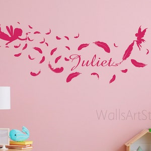 Fairy Wall Decal,Fairy With Name Wall Decal , Girl&#39;s Room Wall Decor,Nursery Bedroom  Wall Sticker
