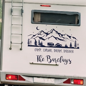 Motorhome Decal , Personalized words With Motorhome Decal ,Home Where You Park It Camper Sticker,Camp, Explore, Dream, Disvover RV Decor