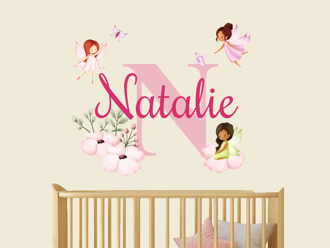 Personalized Name & Initial With Fairy Vinyl Wall Decals,baby Girl ...