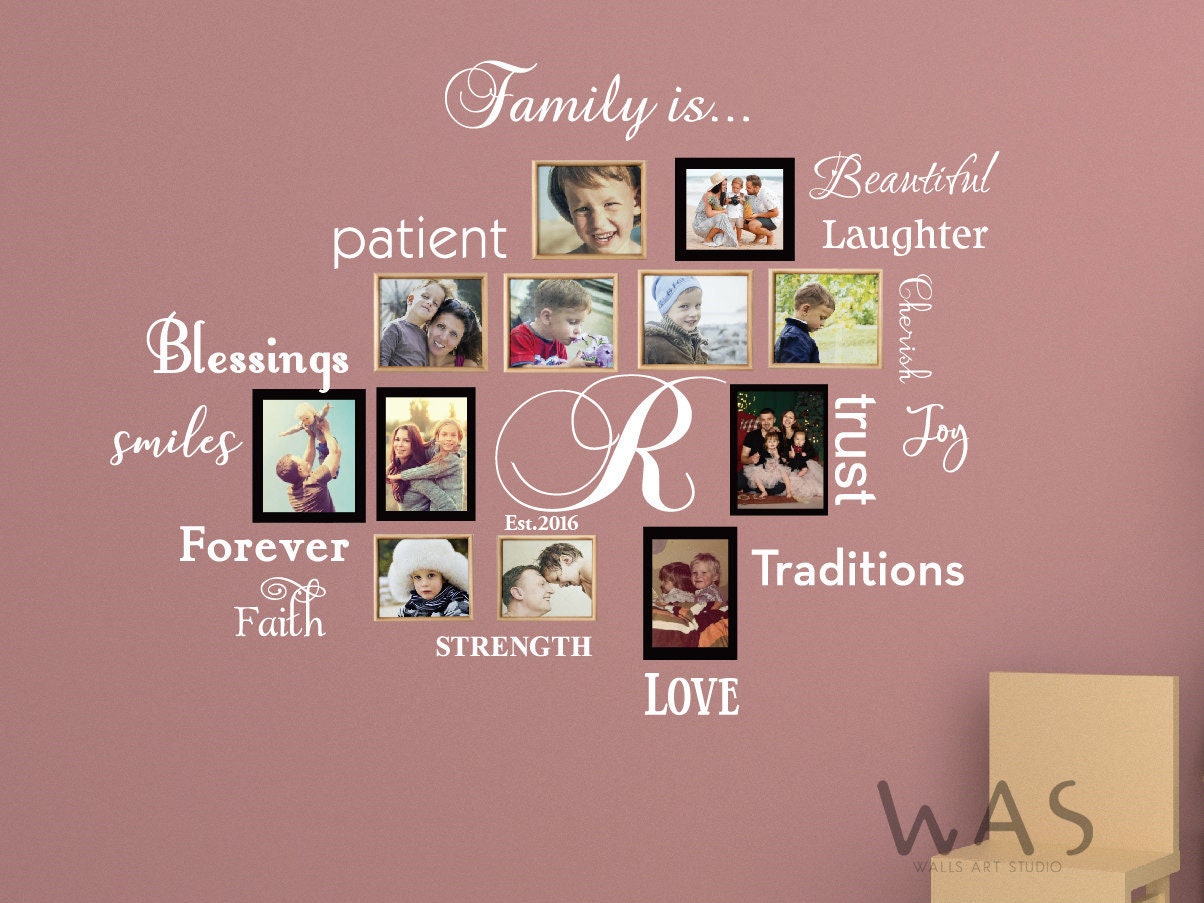 Family Wall Decalclassicset of 13 Family Words Quote Family Etsy