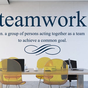 Teamwork Office Wall Decor, Office Wall Art, Motivational Office Wall Decal, Make It Happen Office Wall Art