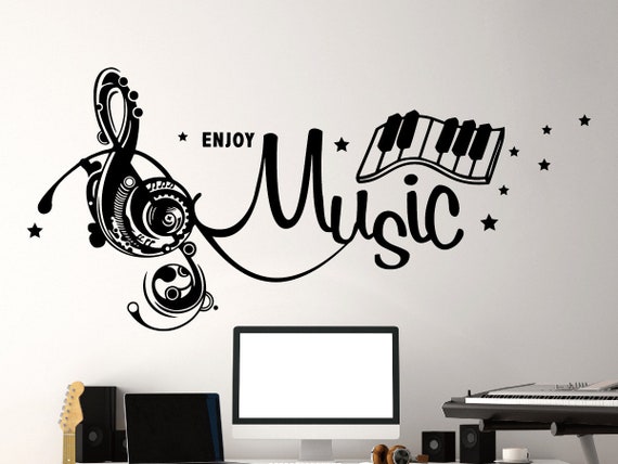 Headphones Wall Decal Musc Vnyl Decal Stcker Murals | Etsy