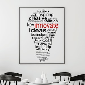 Bulb Quotes  Office Wall Decor, Office Wall Art, Motivational Office Wall Decal, Make It Happen Office Wall Art