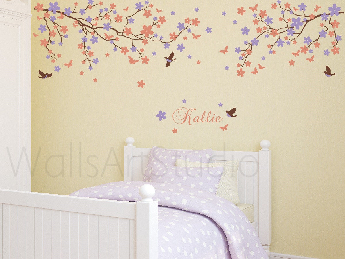 Cherry Blossom Tree Wall Decal Baby Room Tree Wall Sticker Etsy Nederland
