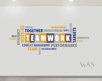 Teamwork Vinyl Wall Decal Office Space Decor Interior Stickers Mural Wall Quotes Wall Stickers Office Wall Art Inspirational Wall Decoration