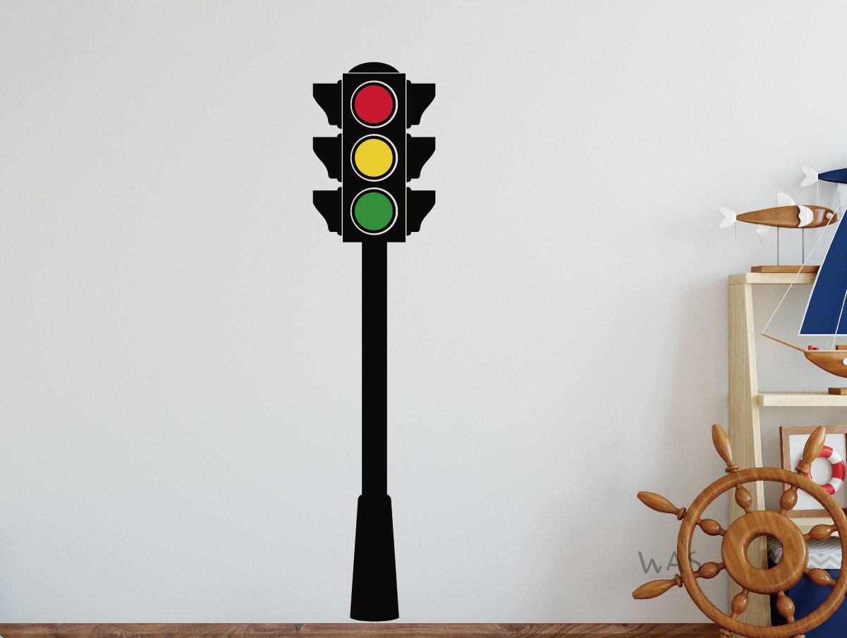 Railroad Traffic Lights Wall Decals, Traffic Light Symbol Sign Wall Decal - Children Kids Nursery Wall Decals