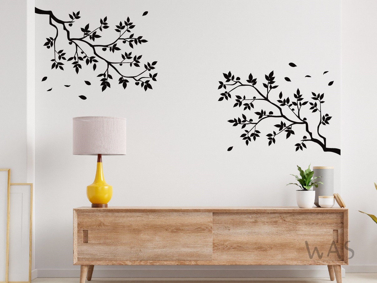 Tree Top Branches Wall Decal Vinyl Sticker Black Tree Wall Decal Tree ...