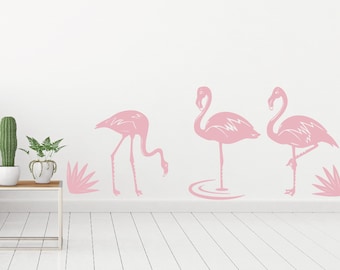 Flamingo Wall Decal, Girls Room Wall Decal, Home Wall Decor, Bed Room Wall Decal