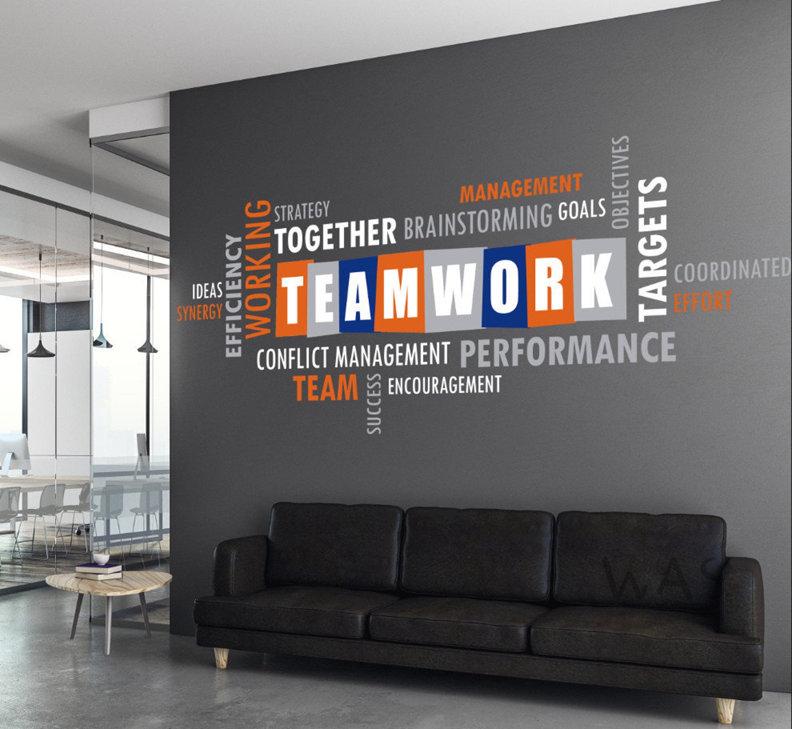 Teamwork Vinyl Wall Decal Office Space Decor Interior Stickers Mural ...