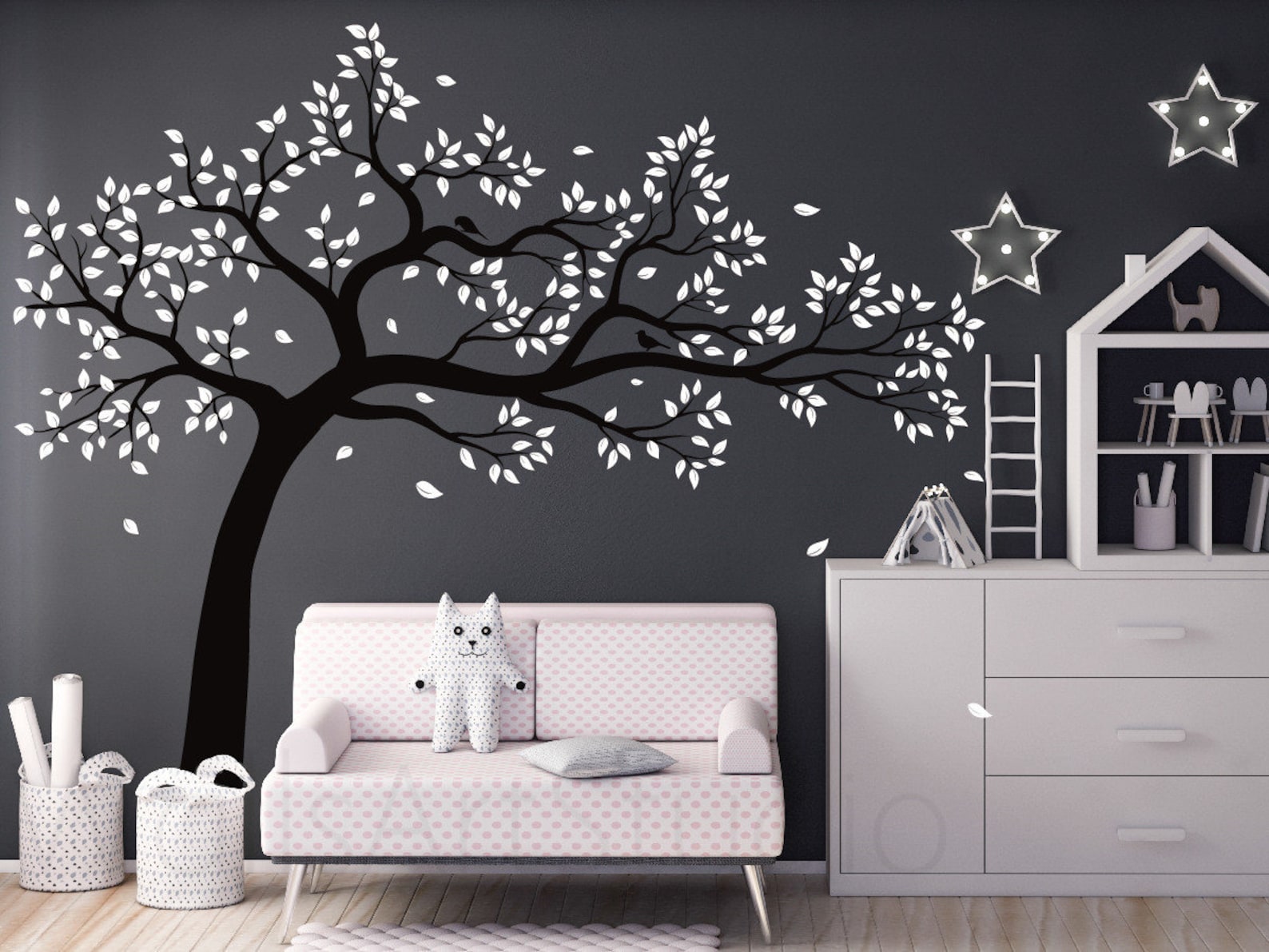 Large Tree Wall Decal , Kids Room Wall Decal, Girls Room Wall Decal ...