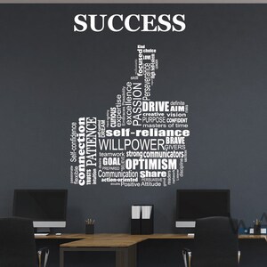Office Wall Decal Motivational Wall Sticker Success Inspirational ...