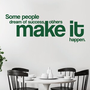 Office Wall Decor, Office Wall Art, Motivational Office Wall Decal, Make It Happen Office Wall Art image 3